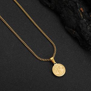 TEMU 고품질 304 스테인리스 스틸 황금색 생명의 나무 펜던트 목걸이 남녀공용 패션 액세서리 크리스마스 선물