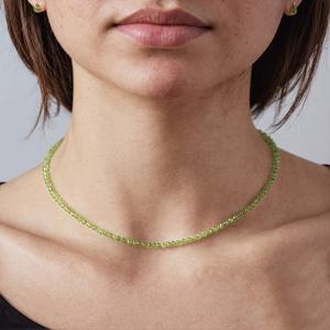 TEMU 1개 여성용 스타일 페이셋 천연 페리도트 목걸이 (3mm) - 비즈 초커, 생동감 넘치는 비즈 컬러의 우아한 액세서리 | 데일리 웨어 및 특별한 날에 적합, 추수감사절, 크리스마스 및 생일 선물로 이상적