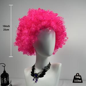 TEMU 10인치 아프리카 핑크 폭발식 가발 | 가볍고 통기성 좋은 헤어밴드, 푹신하고 부드러운 합성 모발, 모든 피부 타입에 적합, 파티, 할로윈, 뮤직 페스티벌, 패션 이벤트에 완벽. 남녀 공용의 독특한 펑크 스타일 가발.
