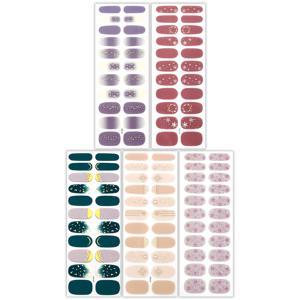 TEMU 반짝이는 눈꽃과 별 디자인의 크리스마스 테마 네일 폴리쉬 스트립 110개 세트입니다. 이 풀 커버 네일 스티커는 네일 파일과 함께 제공되어 여성들을 위한 오래 지속되는 매니큐어에 완벽합니다.