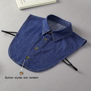 TEMU 여성용 분리형 데님 페이크 칼라, 다용도 셔츠 칼라, 시즌 장식 - 데님 포인티드 칼라/화이트 셔츠 칼라, 스웨터와 짝어지는 고급스러운 남녀공용 장식 칼라로 봄, 가을, 겨울에 적합