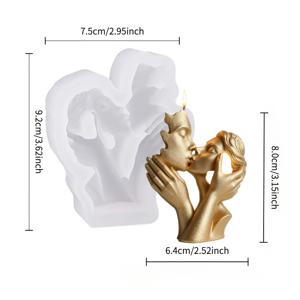TEMU 레진 주형, 로맨틱한 키스 커플 캔들 실리콘 몰드 - 영원한 사랑과 헌신의 상징 - 재사용 가능하고 탈형이 쉬움, 캔들/비누/레진 공예품 제작에 적합 - 발렌타인데이, 결혼식, 기념일 DIY 선물용으로 이상적 - 로맨틱한 저녁 식사, 휴일 기념, 집 장식을 위한 완벽한 DIY 선물