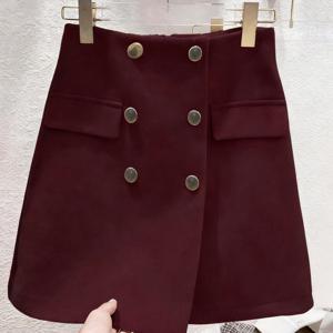 TEMU 여성 솔리드 컬러 하이웨이스트 A라인 스커트