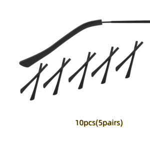 TEMU 안경 다리 팁 10개입(5쌍), 안경 다리 슬리브, 안경 팁, 귀고리 커버, 튜브형 세트, 안경 다리 슬리브, 부드러운 미끄럼 방지 안경 팁, 얇은 금속 안경다리용, 블랙/멀티컬러