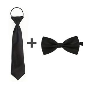 TEMU 2개 세트의 묶은 넥타이 및 보우 타이, 유니폼용 남녀공용 간편 착용 추가품, 학교, 직장, 공식 행사, 축하 행사 및 일상복에 적합한 영원하고 우아한 디자인