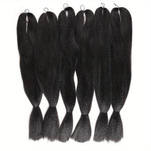 TEMU 6개 세트의 합성 대형 브레드, 블랙 드레드록, 가네칼론 합성 브레드, 합성 드레드록 브레드