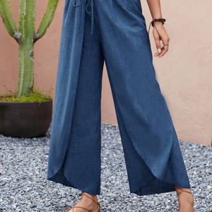 TEMU 부자 유도 방향 드로스트링 허리 드로스트링 여성용 바지