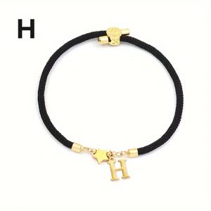 TEMU 1개 A-Z 26 201 201 스테인리스 스틸 영어 알파벳 별 팔찌 패션 밀라노 라인 조절 가능 개인 맞춤 여성 팔찌, 데일리 착용 휴일 장식 착용 팔찌, 친구 및 연인을 위한 완벽한 개인 맞춤 선물