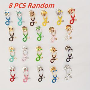 TEMU 8개/18개 랜덤 컬러 카툰 브로치 의사 청진기 브로치 핀 창의적인 에나멜 스카프 클립 배지 귀여운 브로치 애호가 및 스타일리시한 분들을 위한 이상적인 선물