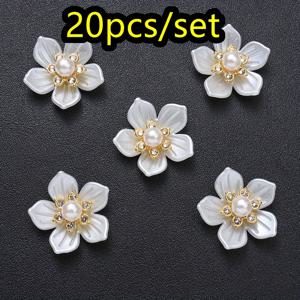 TEMU 20개/세트 클래식 베이지 진주 꽃 비즈 | 주얼리 제작, 공예, 재봉 부자재, 모자 및 의류 장식용 라인스톤 버튼 - PIPITREE 아크릴 소재