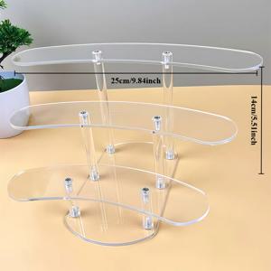 TEMU 투명 아크릴 다층 피규어 홀더 - 화장품, 향수, 주얼리 전시용 데스크탑 스탠드 (매장 카운터 또는 가정용)