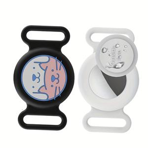 TEMU 실리콘 에어태그 케이스 2개, 뛰어난 내구성, 간편한 설치, 고양이 및 강아지와 같은 애완동물을 위한 GPS 추적기, 분실 방지 설계