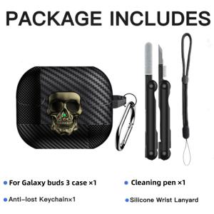 TEMU 갤럭시 버드 3용 TPU 이어폰 케이스 (블랙 클리닝 키트 포함) - 튼튼한 보호 커버, 갤럭시 버드 3 프로 호환, 세련된 블랙 디자인
