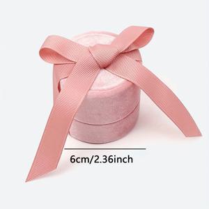 TEMU 1개 원형 패브릭 쥬얼리 박스 - 반지, 펜던트, 귀걸이 수납용 - 현대적인 원통형 데스크탑 보관 케이스, 플라스틱 소재, 우아한 여행용, 선물 포장, 쥬얼리 박스