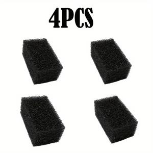 TEMU 4pcs 블랙 폼 아쿠아리움 필터 스펀지, 직사각형, 내구성, 전기 없음, 수조, 가정용, 투명한 물질질
