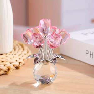 TEMU 수제 컬러풀 장미 조각 화병 - 발렌타인데이, 어머니날 또는 아버지날을 위한 완벽한 축제 선물; 우아한 가정 및 사무실 장식
