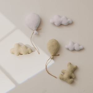 TEMU 신생아 사진 촬영 소품 펠트 풍선 구름 곰 스튜디오 베이비 포토 프롭스 1개월 및 백일 장식