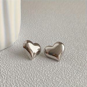 TEMU 저자극성 스테인리스 스틸 하트 모양 스터드 귀걸이, 퇴색 방지, 편안하고 다용도, 쉬우면서도 우아함, 일상복 또는 파티에 적합, 여성용 고품질 패셔너블 귀걸이