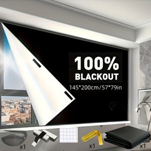 TEMU 1개 100% 암막 커튼 원단 | 자가 접착식, 단열, 보호, 사생활 보호 & 빛 차단, 휴대용 여행용, 간편한 설치 & 트리밍 가능, 침실, 기숙사, 홈 오피스 장식