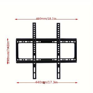 TEMU 1개 범용 초슬림 금속 TV 벽걸이 브라켓, 26-65인치 TV 호환, LCD/LED/OLED/플라즈마 TV 적합, 최대 하중 55kg, 400 x 400mm TV 구멍 지원, 설치 부품 포함. 거실, 침실, 사무실에 이상적, TV 설치,공간 절약형 마운트,초박형 브라켓,내구성 있는 금속 마운트,조절 가능한 브래킷,기울어진 TV 스탠드