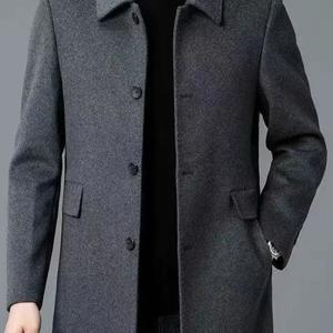 TEMU 2025년 미국 스타일 남성용 캐주얼 클래식 다용도 단색 트렌치 코트 (양면 포켓, 간편한 디자인, 스타일리시한 아빠룩, 주름 방지, 간편한 관리, 싱글 브레스트, 라이트 럭셔리)