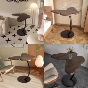 TEMU 공간절약형 멀티펑셔널 레트로 스탠딩 테이블 - 소형 공간용 라운드 소파/침대 옆 테이블, 너트 탑 & 견고한 베이스, 거실, 발코니, 침실에 적합 - 조립식, 컴팩트 모던 가구