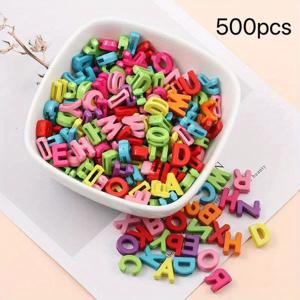 TEMU 500개 컬러풀 속이 빈 레터 구슬, 끈 꿰기 및 수제 코드 목걸이 열쇠고리 제작용, 장식 패치용 루즈 비즈, DIY 패션 주얼리 액세서리, 아크릴 비즈