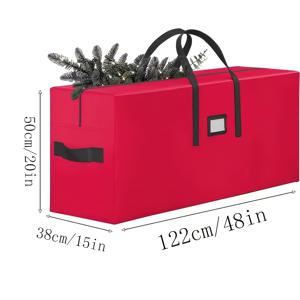 TEMU 초대형 방수 크리스마스 트리 보관백 - 9피트/7.5피트 크리스마스 트리용, 내구성 있는 PE 소재, 튼튼한 손잡이, 스타일리시한 더블 지퍼 및 라벨 포켓, 찢김 방지 휴일 보관백, 장기 사용에 적합, 트리 보관용