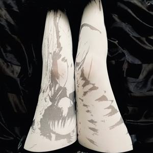 TEMU 고딕 프린트 팬티스타킹 하라주쿠 스트리트 힙합 귀여운 화이트 양말 섹시 2000년대 Y2K 스타일 타이츠