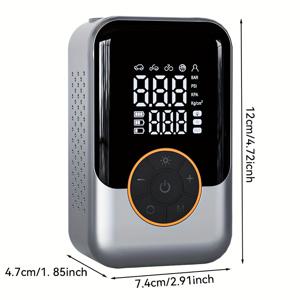 TEMU 차량용 휴대용 에어 컴프레서, 자동차 타이어 공기 주입기, 고출력 컴팩트 디자인, 디지털 압력 게이지, LED 조명 기능, USB 충전식 리튬 배터리, 자동차, , 자전거, 공용 에어 펌프, 친구, 남편을 위한 할로윈 선물