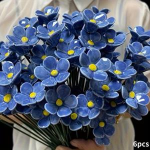 TEMU 6/10개 손으로 핀치된 세라믹 잊지마 꽃, 