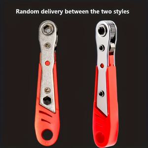 TEMU 레드 래칫 스크루드라이버 - 5단계 간편한 전후진 작동이 가능한 좁은 공간용 래칫 핸들, 굽은 헤드 직각 디자인 및 십자 드라이버 기능. 미끄럼 방지 그립, 사계절 선물용으로 적합, 플랫 라운드 헤드