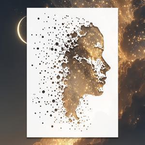 TEMU 대형 재사용 가능한 얼굴 스텐실 - 페인트 전사 템플릿, 페인트, 데쿠파주, DIY 공예, 벽, 바닥, 패브릭 및 다양한 프로젝트용 - 대형 얼굴 스텐실 & 아트 프로젝트