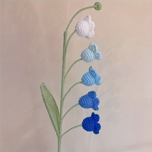 TEMU 수공예 크로셰 꽃다발 세트 - 인공 백합, 카네이션, 튤립 & 勿忘草 - 크리스마스, 졸업, & 모든 계절 장식을 위한 원단 꽃꽂이 - 탁상 장식