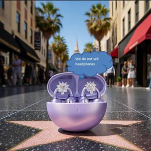 TEMU 하트 모양 풀플래시 이어폰 클립 1개 - 헤드셋, 스마트폰, 태블릿, 이어버드와 호환 (이어폰 미포함) - 청각, 팟캐스트, 음악, 게임, 통화에 적합한 장식용 액세서리 - 스타일