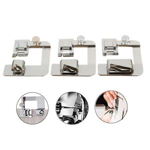 TEMU 3가지 사이즈 와이드 롤드 헴 압력 발판 세트 | 1/2인치, 3/4인치, 1인치 로우 샹크 재봉틀 압력 발판 (Brother Vocalist 호환), 티타늄 합금, 실버 그레이