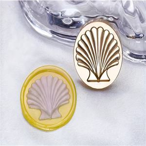 TEMU 엠보싱 왁스 실 스탬프 헤드 - 비치 시리즈: 모래, 바다의 보물, 조개, 작은 물고기, 수제 DIY 초대장용 (왁스 미포함)