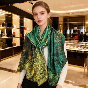 TEMU 새로운 봄 여름 국민 스타일 고급 패션 프린트 스카프 숄 여성용 비치 타월