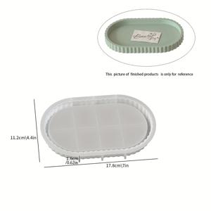 TEMU 1개 타원형 실리콘 트레이 몰드, 레진 석고 콘크리트 주조용 롤링 트레이 몰드, 보석 홀더 컨테이너 플레이트 제작용 실리콘 트레이 몰드, 홈 데코 DIY 공예