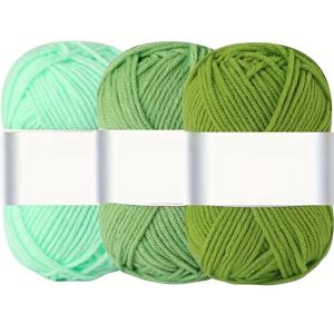 TEMU 3개 세트의 부드러운 마카롱 색상 코바늘 뜨개질 실, 중간 두께, 4합, 담요, 가방, 모자, 스카프, 장갑 및 작은 공예 프로젝트 제작에 적합, 신학기 시즌 및 크리스마스 깜짝 선물로 이상적, 75그램