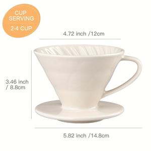 TEMU 세라믹 커피 드리퍼 세트 (필터 깔때기, 커피 파우더 필터 메시, 야외 커피 포트 필터 포함)