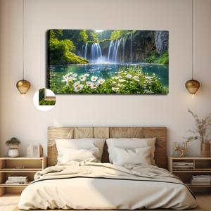 TEMU 2D 플랫, 2D 플랫, 아름다운 자연 풍경을 그린 장식용 유화가 담긴 대형 액자 포스터. 가정, 사무실, 학교, 카페, 박물관, 결혼식 등 다양한 장소에 이상적이며, 50X100CM 또는 20X40인치로 측정됩니다.