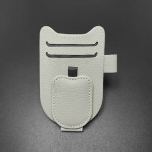 TEMU 선 비저 클립에 완벽한 차량용 다기능 마그네틱 홀더 - 안경, 카드, 필기구 보관, 미니멀한 고양이 디자인, 고급스러운 터치 표면