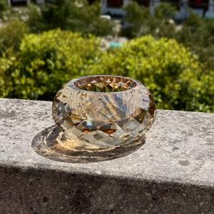 TEMU K9 캔들 홀더 - 우아한 광택 유리 테이블 장식, 클리어 & 샴페인 톤, 배터리 없는 크리스마스, 발렌타인데이, 추수감사절, 새해 센터피스