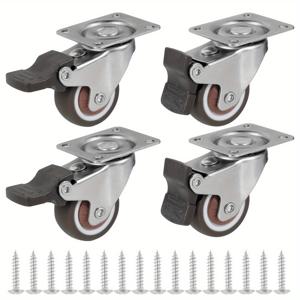 TEMU 가구 및 장비용 완벽한 무소음 회전식 잠금 가능 헤비듀티 캐스터 휠 4개 세트