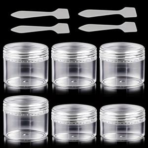 TEMU 10개/세트 미니 여행용 용기 세트, 샘플 용기 6개 + 화장품 크림 미니 스패출러 4개, 2*10ml + 4*20ml, 소형 투명 여행용 용기, 원형 빈 메이크업 여행용 용기