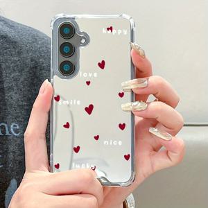 TEMU 럭셔리하고 스타일리시한 네모난 충격 방지 폰 케이스, 빨간 하트 패턴이 있는 삼성 갤럭시 S25 울트라용으로, S25, S24, S23, S22, S21 플러스 울트라 및 기타 모델과 호환됩니다. 가족, 파트너, 친구에게 선물로 적합한 옵션으로, 축제 기간 동안 완벽한 선물입니다.