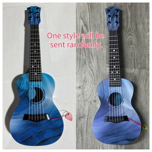 TEMU 21인치 새로운 플라스틱 소재 그라데이션 블루/그린 6현 초보자용 클래식 포크 기타, 십대 초보자에게 적합한 쉬운 연습용 기타 남녀 음악 기타로 사용 가능, 홈 데코 장식품으로도 좋고 파티에 적합합니다.