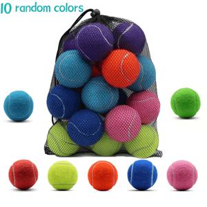 TEMU 10개 - 고탄성 테니스 공, 재사용 가능한 저장 메쉬 가방이 있는 내구성 있는 고무 내마모성, 훈련 및 대회, 인간-반려동물 상호작용, 야외 스포츠 - 다목적