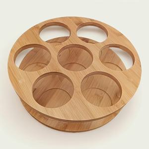 TEMU 회전식 시럽 보관함, 7병 시럽 랙, 커피 정리대 (대형 베이스 & 미끄럼 방지 패드 포함)